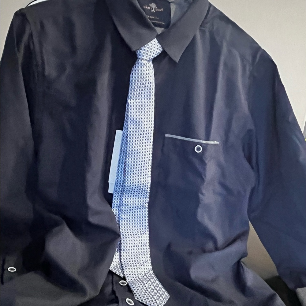Stylish Navy Button Down Shirt for Kids
